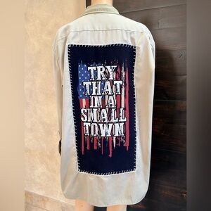 Upcycled Dickies Try That In A Small Town Shacket Size L